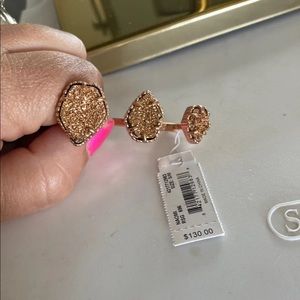 Rose gold drusy Naomi ring